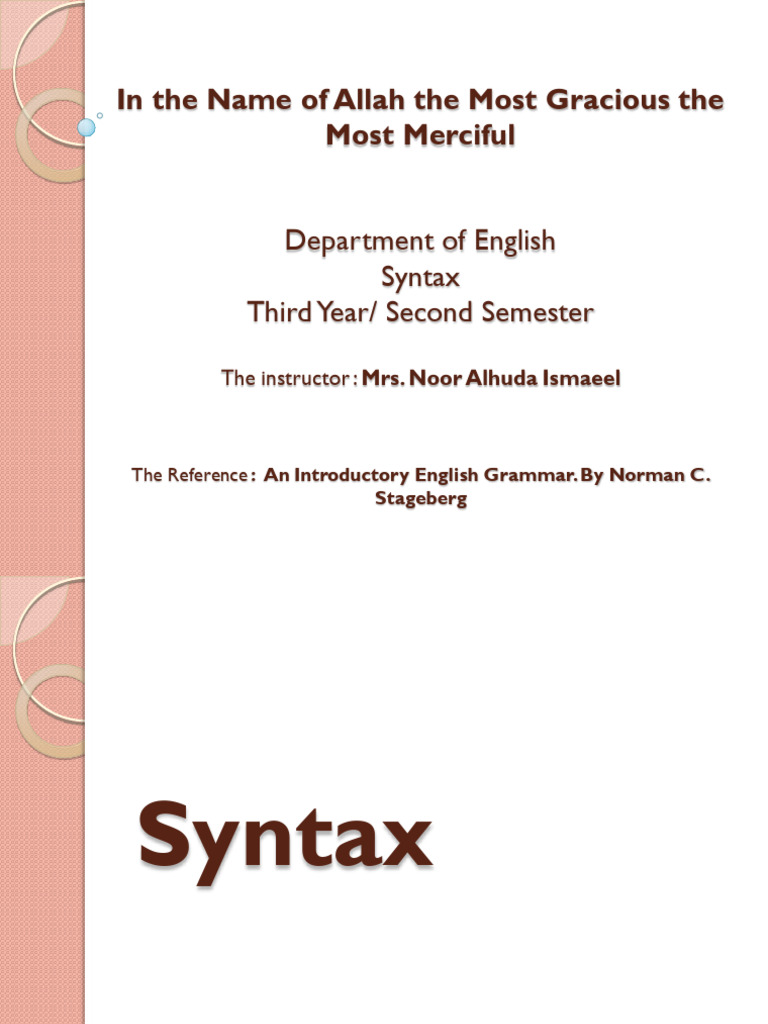 Understanding Syntax in English Grammar | PDF