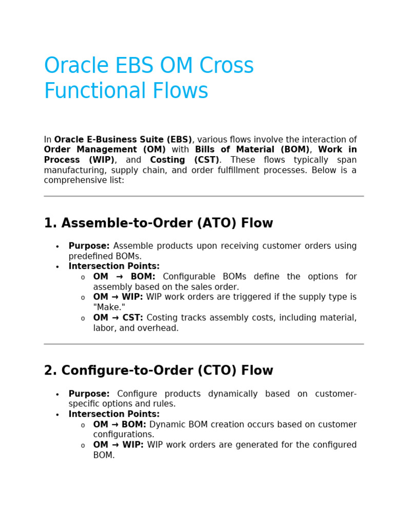 Oracle EBS OM Cross-Functional Flows | PDF | Inventory | Cloud Computing