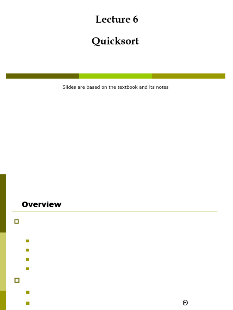 Quicksort Algorithm Overview and Analysis | PDF