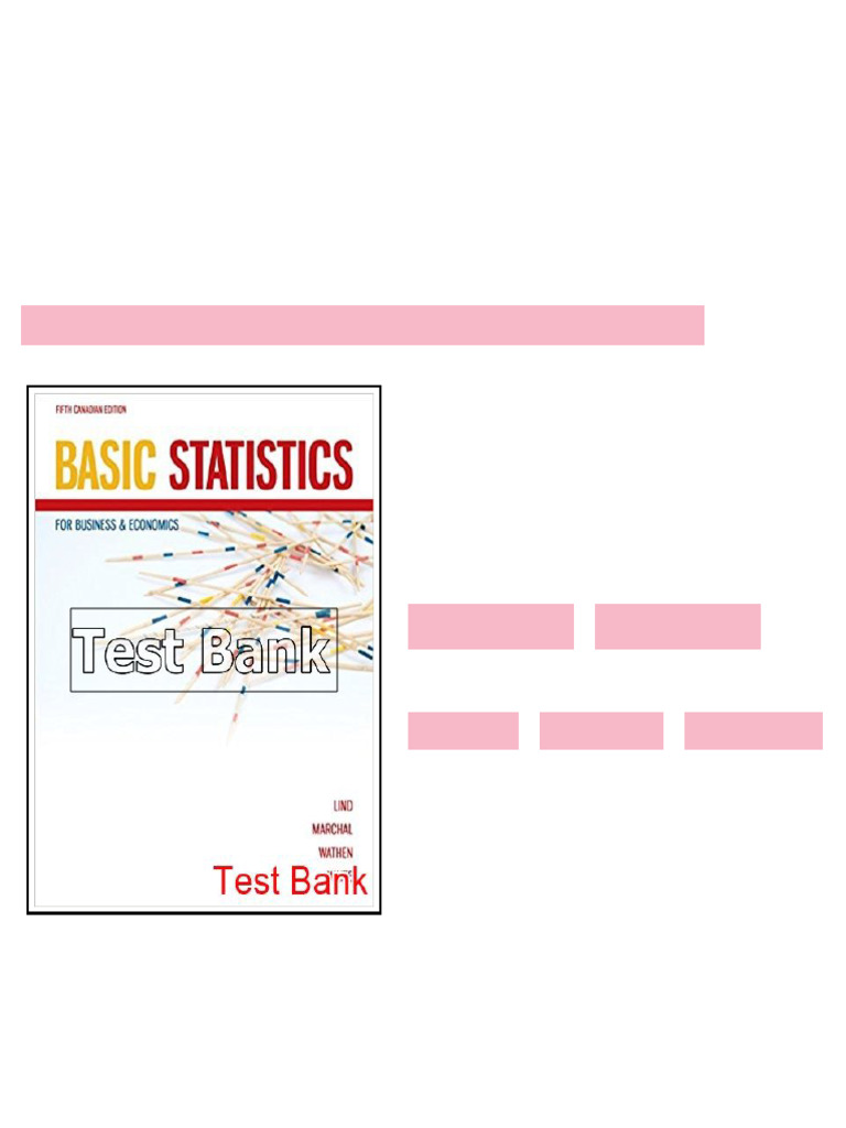 Basic Statistics for Business and Economics Canadian 5th Edition Lind ...