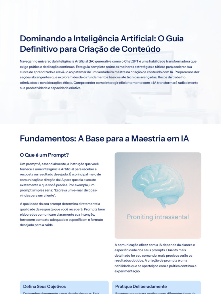 Guia Completo para Criar Conteúdo com IA | PDF | Inteligência ...
