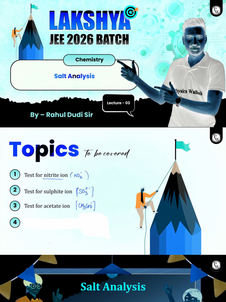 Principles of Qualitative Analysis Salt Analysis 03 Class Notes Lakshya ...