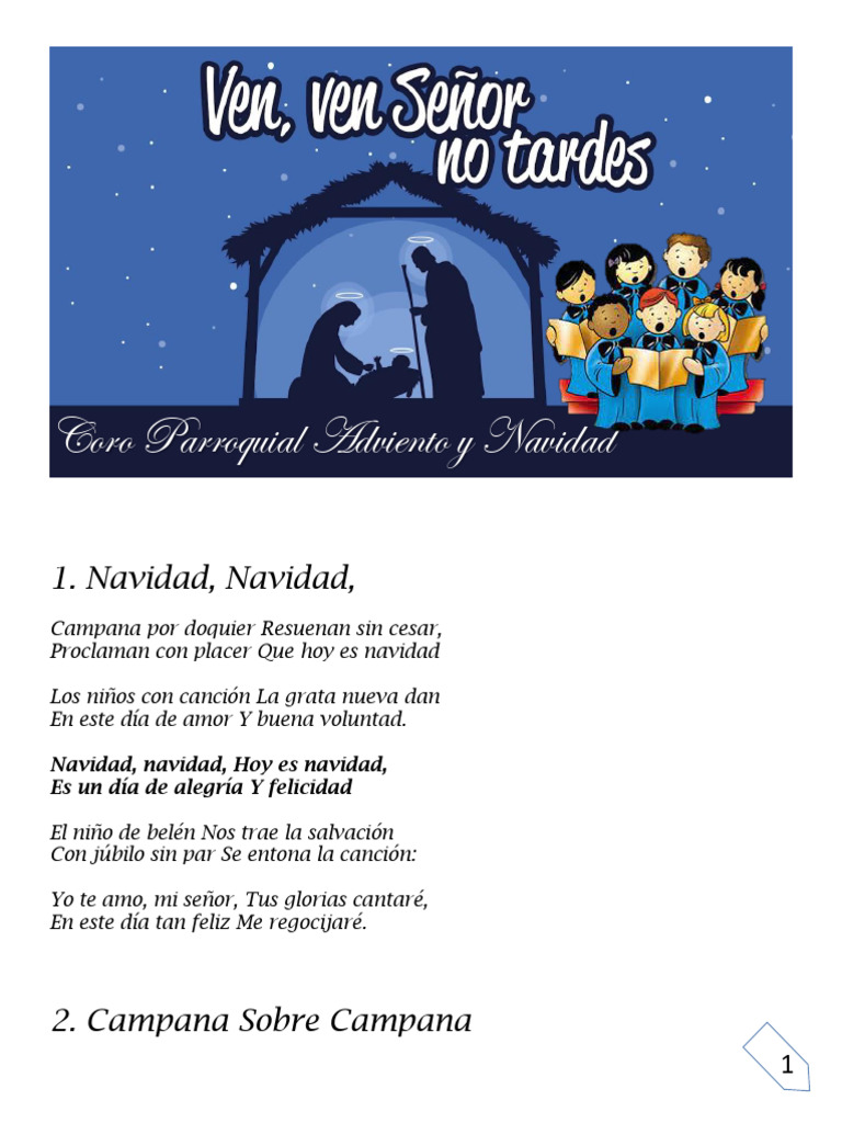 Villancicos Tradicionales de Navidad | PDF | Navidad | María, madre de ...