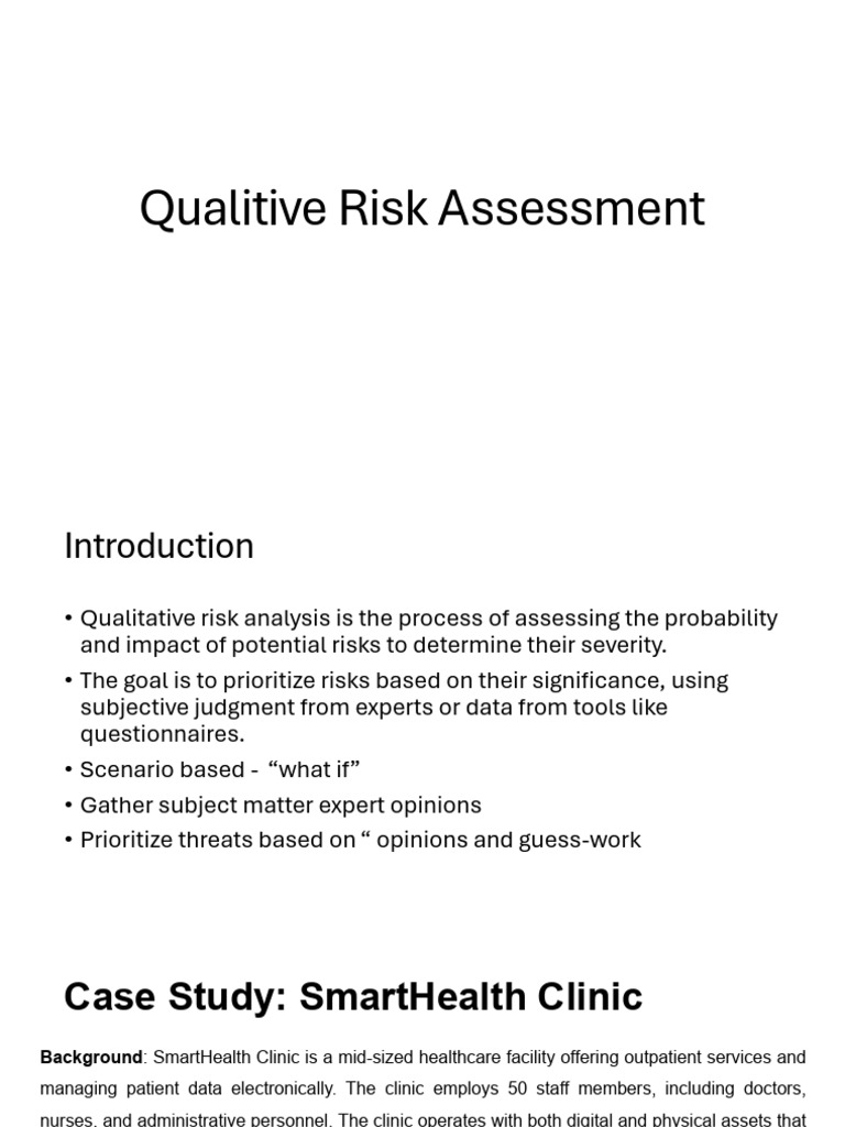 Lec-7 Qualitive Risk Assessment | PDF | Electronic Health Record ...