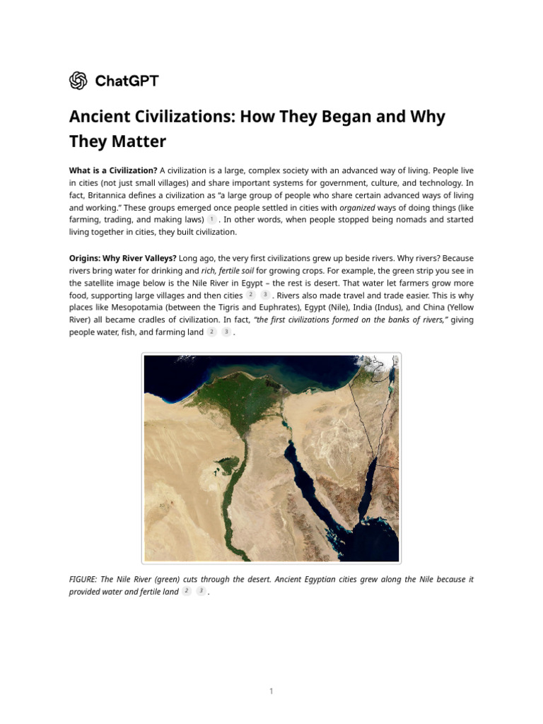 Ancient Civilizations: Origins and Traits | PDF | Mesopotamia ...