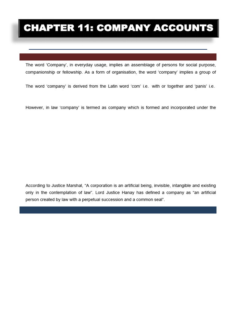 Chapter 11 Unit 1 | PDF | Companies | Balance Sheet