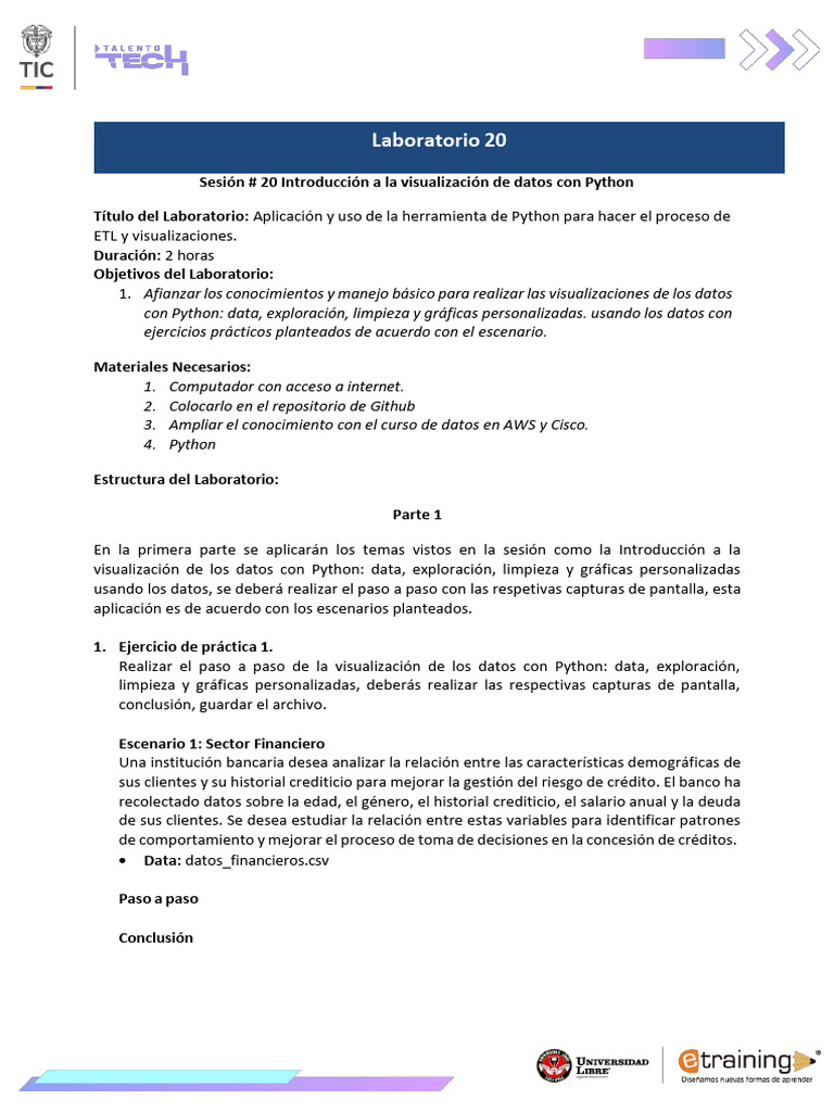 Visualización de Datos con Python ETL | PDF | Laboratorios | Python ...