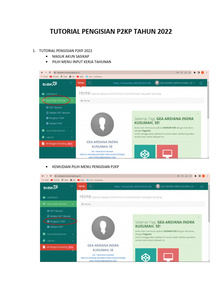 Tutorial Pengisian P2KP 2022 | PDF