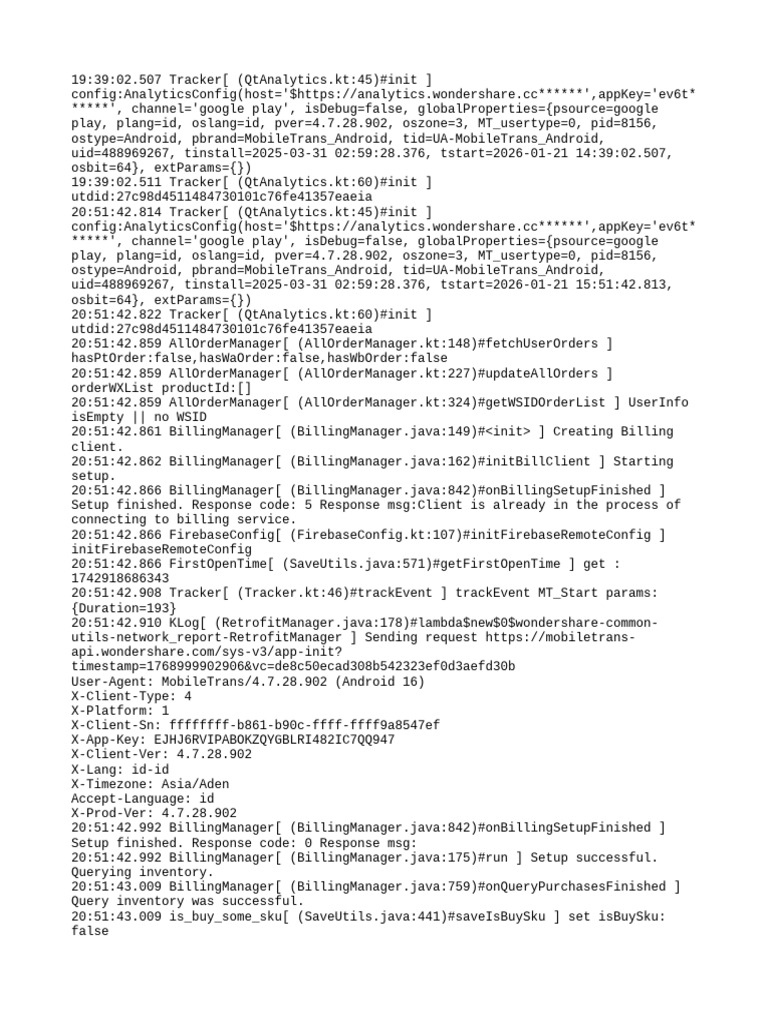 MobileTrans Analytics Log Data | PDF | Personal Digital Assistant ...
