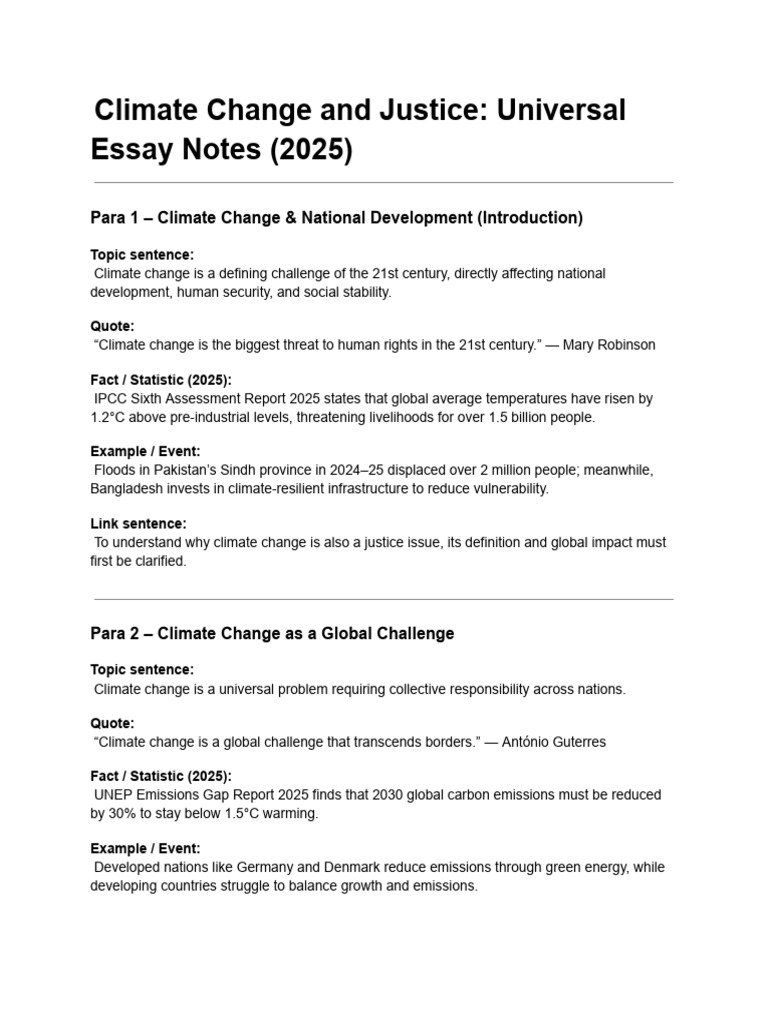 Climate Change and Justice Overview 2025 | PDF | Climate Change ...
