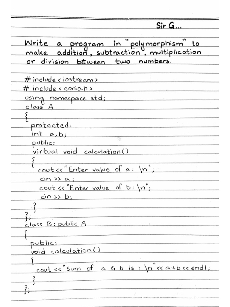 Program of Polymorphism (Sir G) | PDF