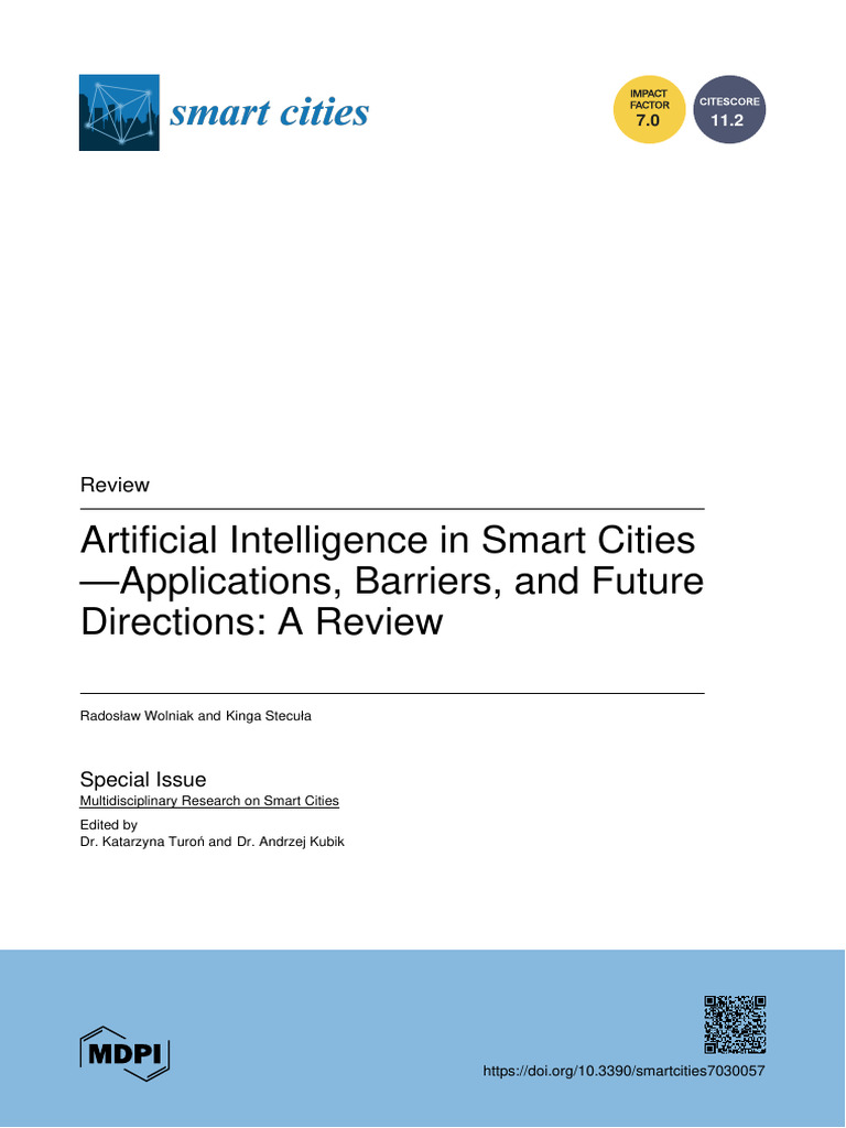 AI Applications in Smart Cities Review | PDF | Artificial Intelligence ...