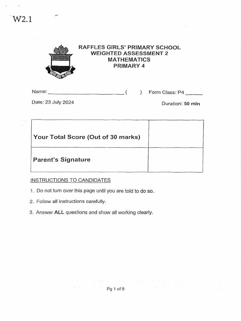 Primary 4 Math Assessment Paper | PDF | Chess Theory | Chess