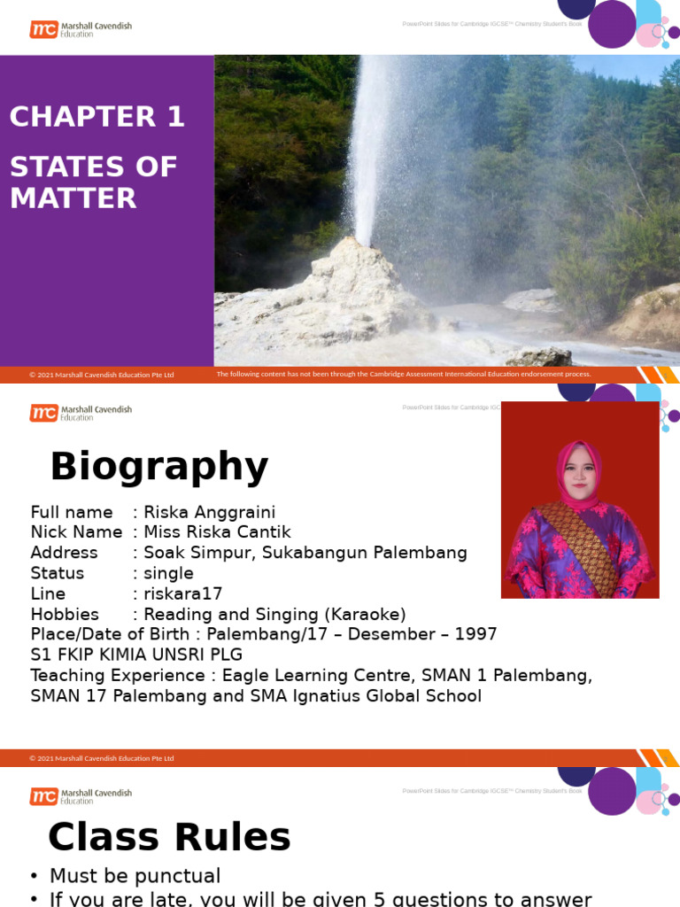 Cambridge IGCSE Chemistry: States of Matter | PDF | Gases | Chemical Bond