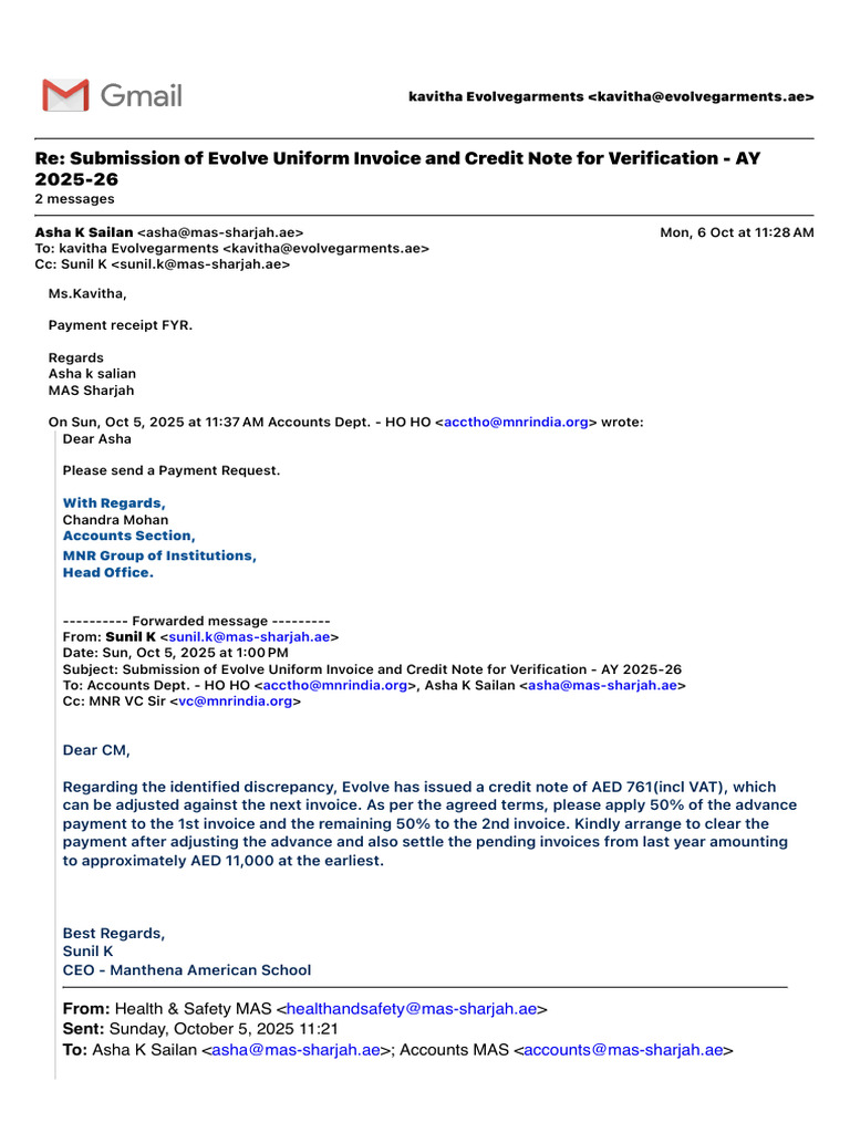 Evolve Uniform Invoice Submission 2025-26 | PDF | Invoice | Accounting
