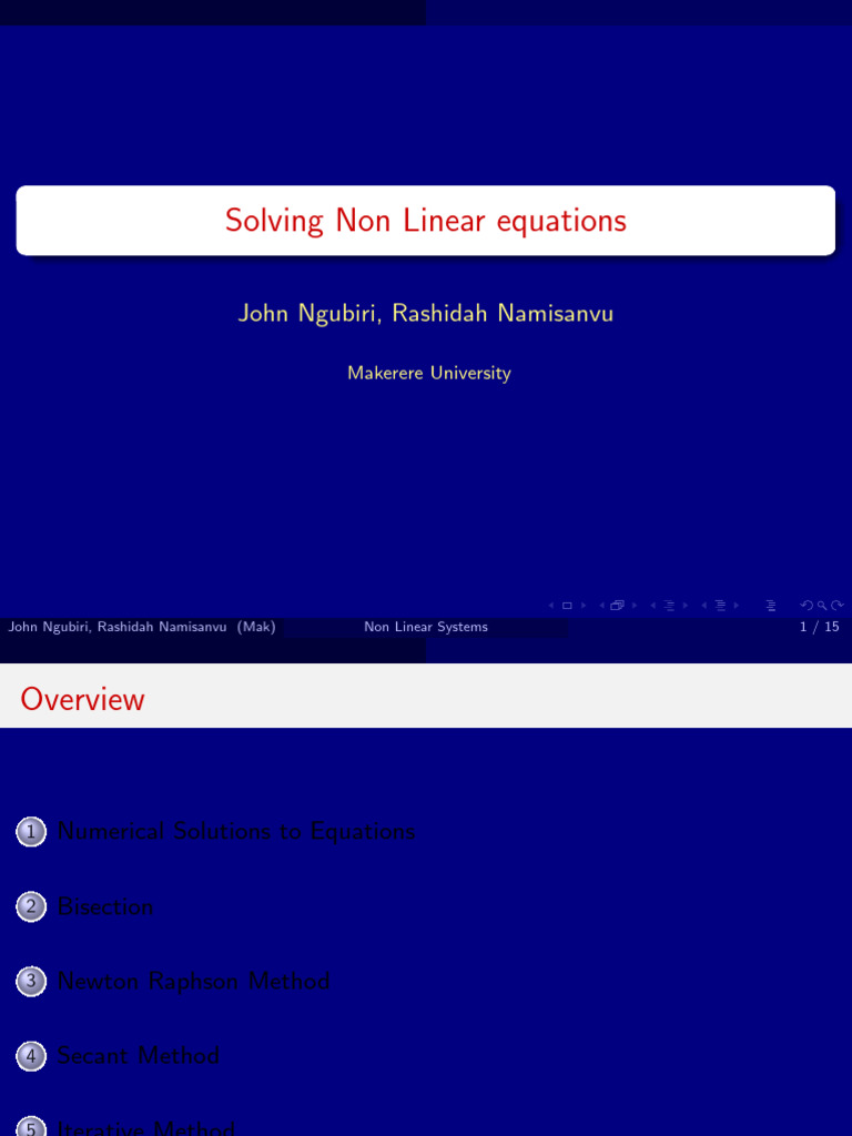 Numerical Methods for Nonlinear Equations | PDF | Mathematical ...