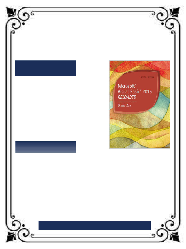 Microsoft Visual Basic 2015 RELOADED 6th Edition Edition Diane Zak ...