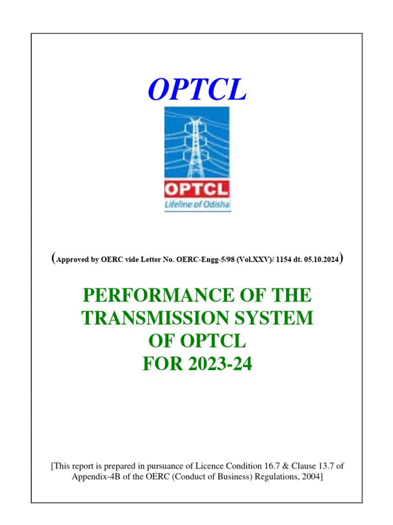 OPTCL Transmission System Performance 2023-24 | PDF | Electrical Grid ...