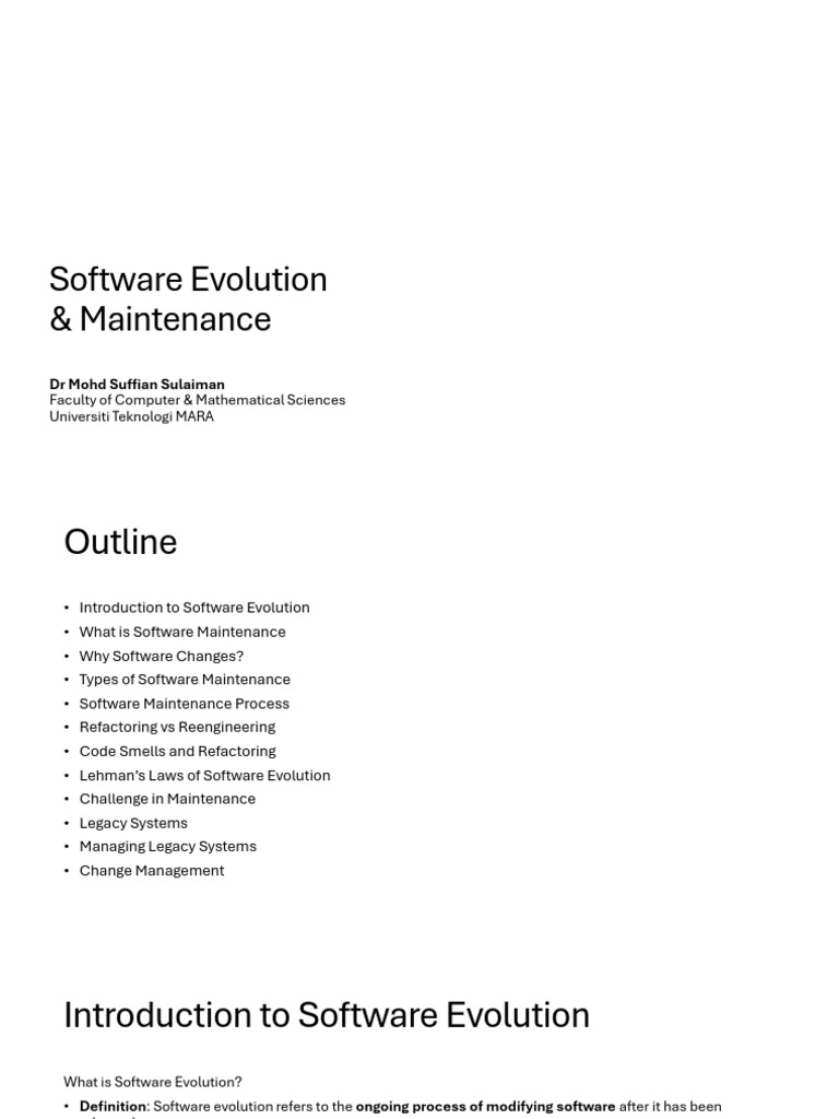 Software Evolution and Maintenance Guide | PDF | Software | Software ...