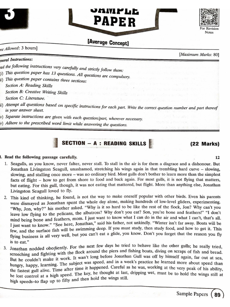 Sample Paper No 3 | PDF