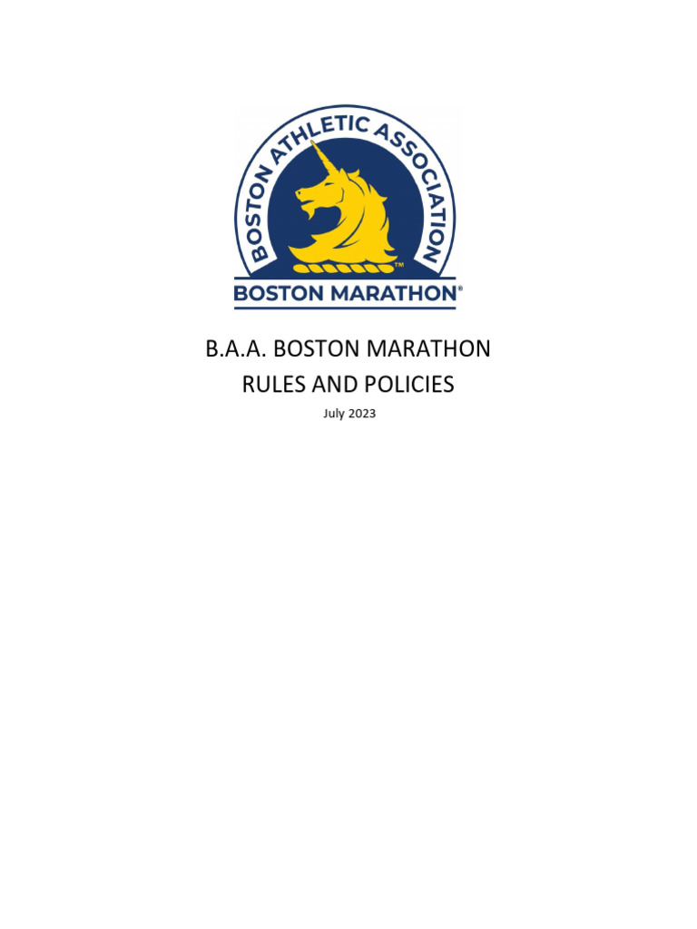 Boston Marathon Rules and Policies 2023 | PDF | Doping In Sport | Sport ...