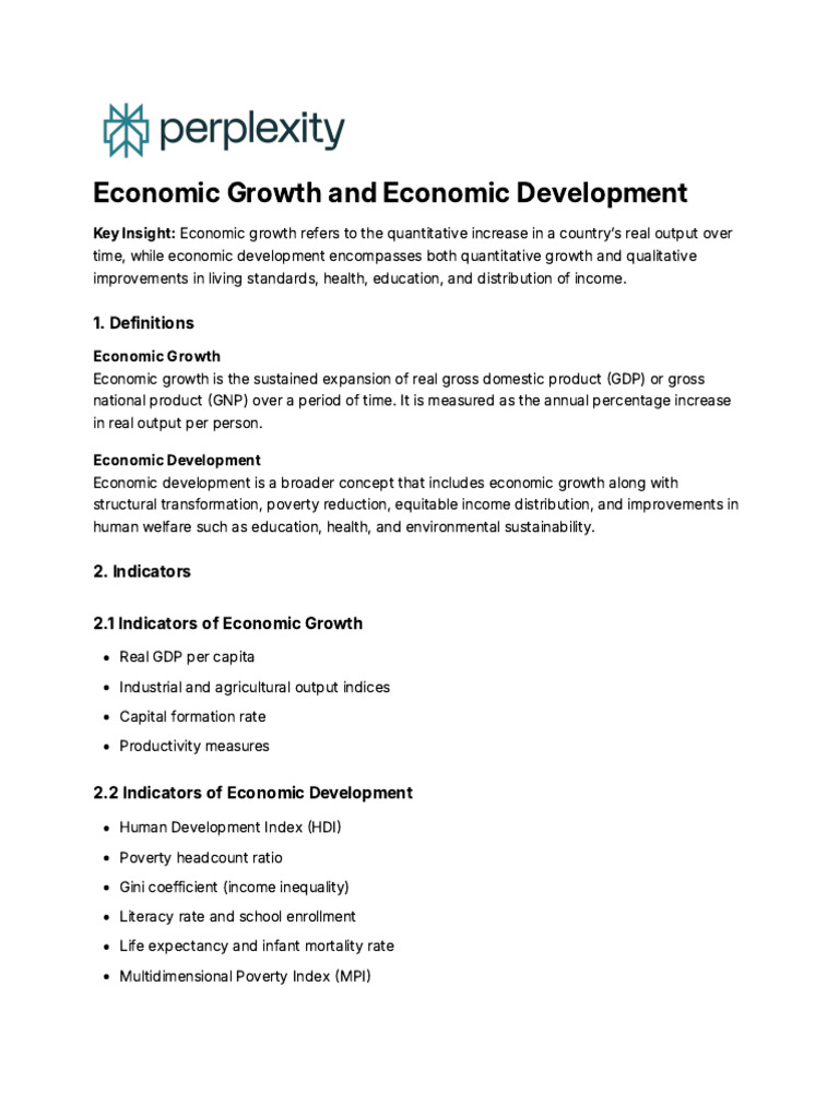 Economic Growth vs. Development Explained | PDF | Economic Growth | Poverty