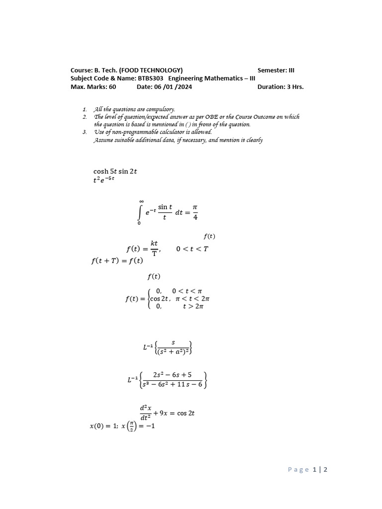 Engineering Mathematics i i i PDF | PDF | Mathematical Analysis ...