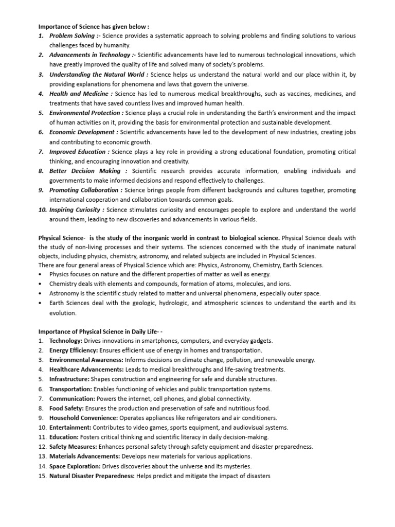 Significance of Science in Daily Life | PDF | Scientific Method | Science