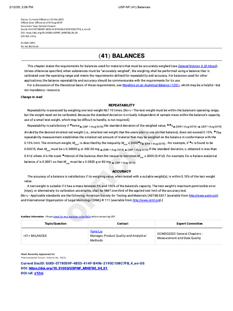 Balances: Weighing Accuracy & Repeatability | PDF | Weight | Accuracy ...