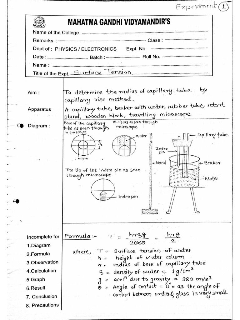 Xii Physics Experiments .................. | PDF