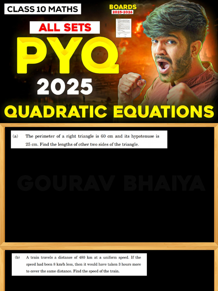 Quadratic Equations 2025 Pyq | PDF