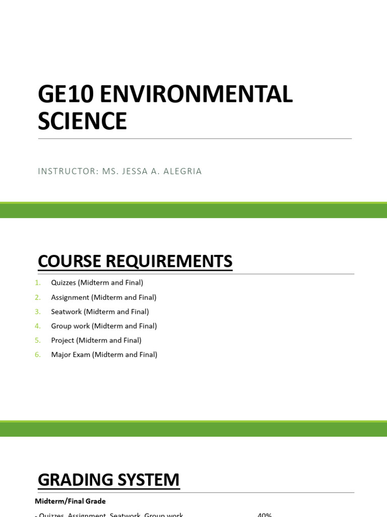 Environmental Science Course Overview | PDF | Earth | Atmosphere Of Earth