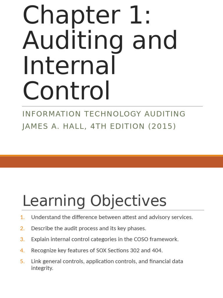 IT Auditing: Internal Control Essentials | PDF | Audit | Sarbanes–Oxley Act