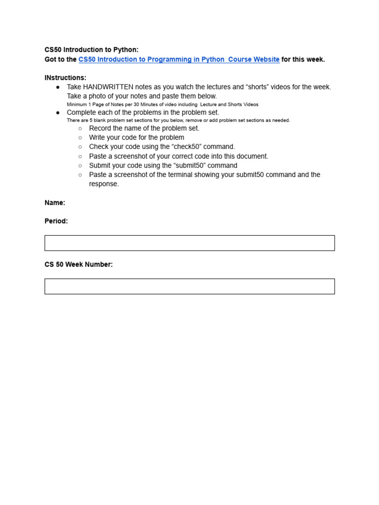 Copy of Python - CS50 Datasheet Week 6 | PDF | Computing | Computer ...