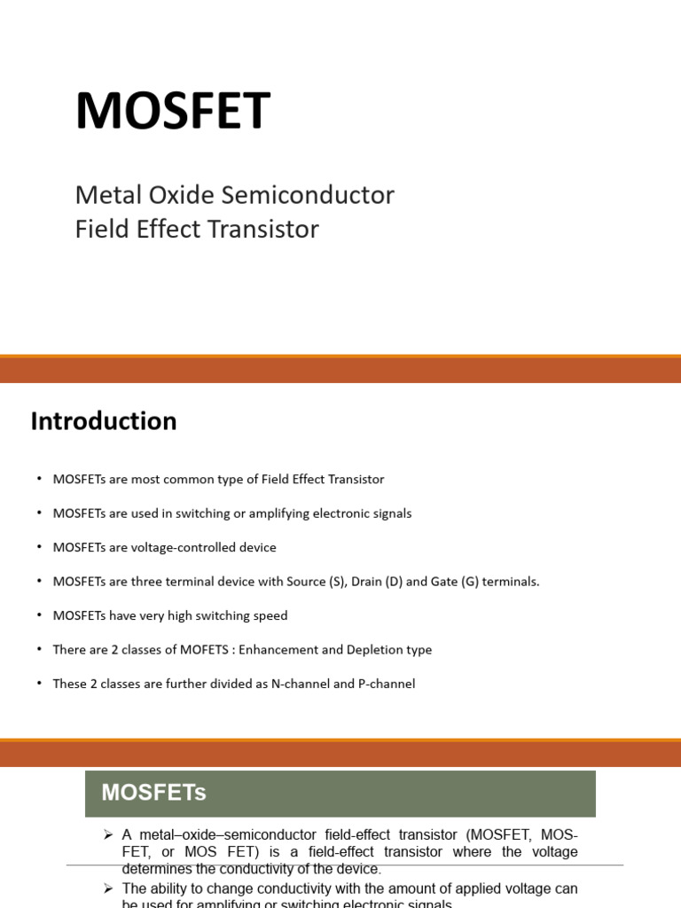 MOSFET Types and Operations Explained | PDF