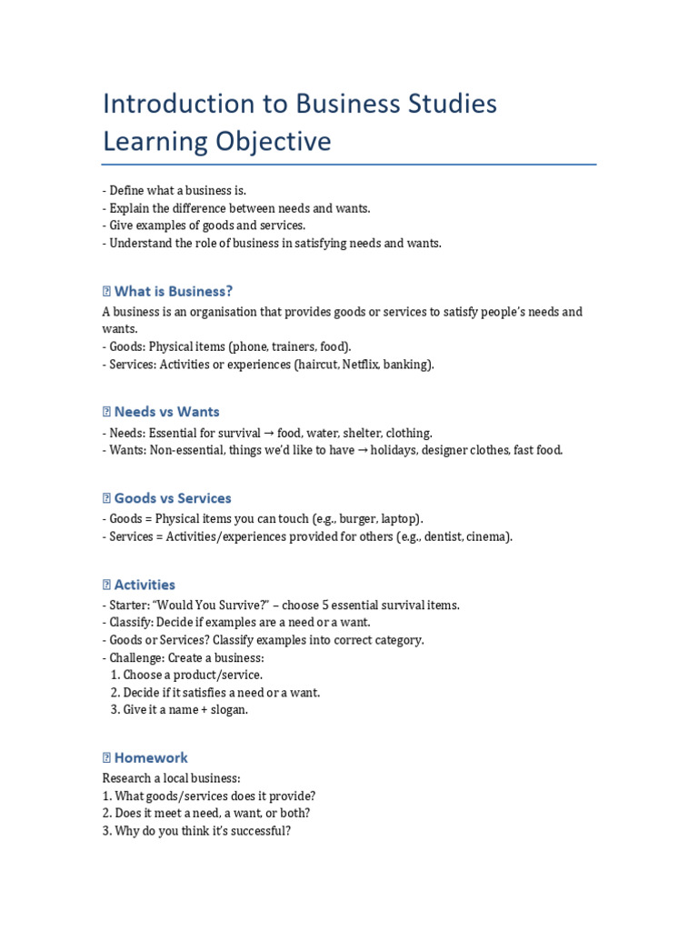 Introduction to Business Studies Concepts | PDF | Expense | Business