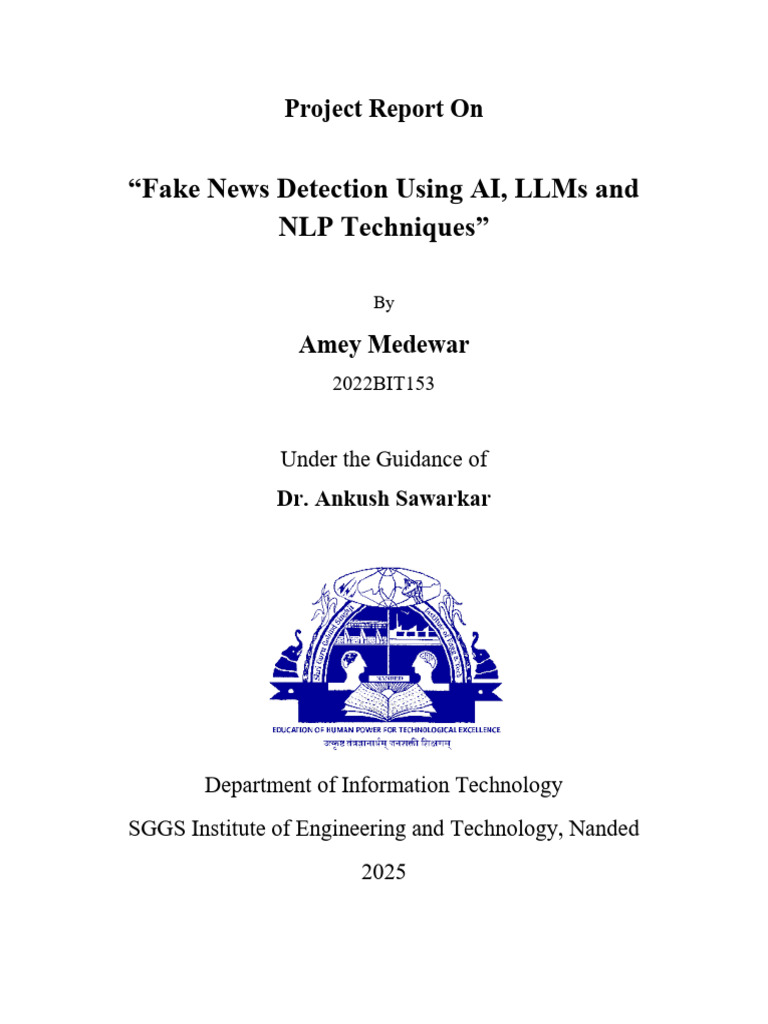 AI-Powered Fake News Detection Report | PDF | Human Communication