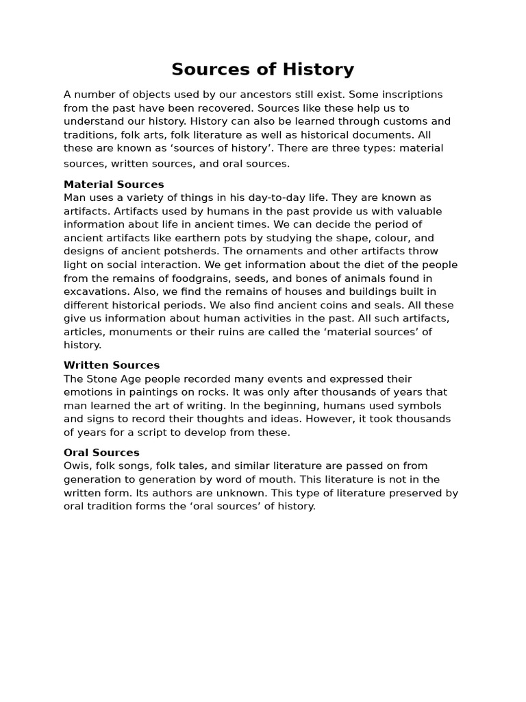Understanding Sources of History | PDF