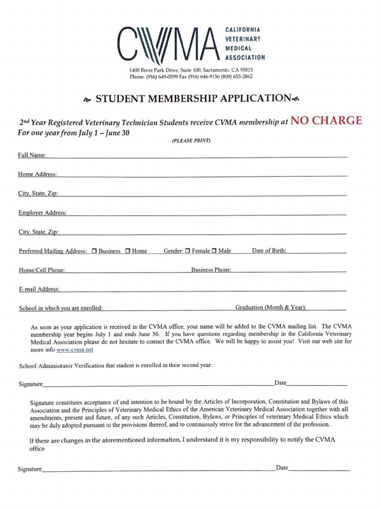 Cvma Student Membership | PDF
