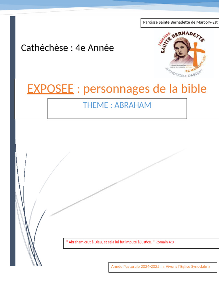 Abraham : Modèle de Foi et d'Obéissance | PDF | Abraham | Livre de la ...