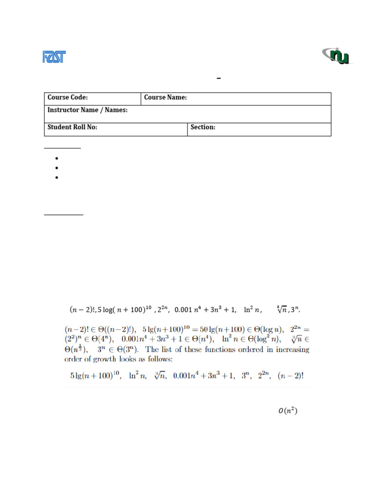 CS2009 Algorithm Exam Paper 2021 | PDF | Computer Science | Computer ...