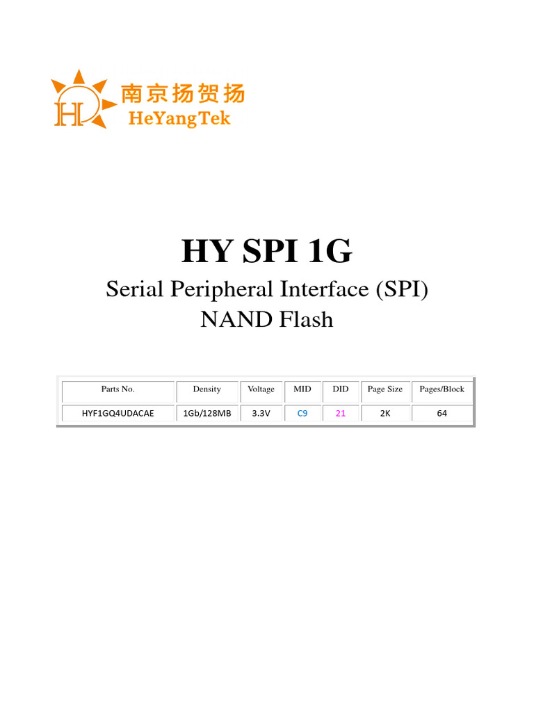 SPI NAND Flash Memory Overview | PDF | Flash Memory | Cpu Cache