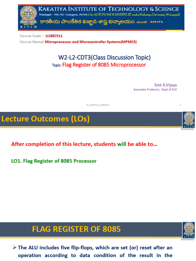 8085 Microprocessor Flag Register Explained | PDF | Computer ...