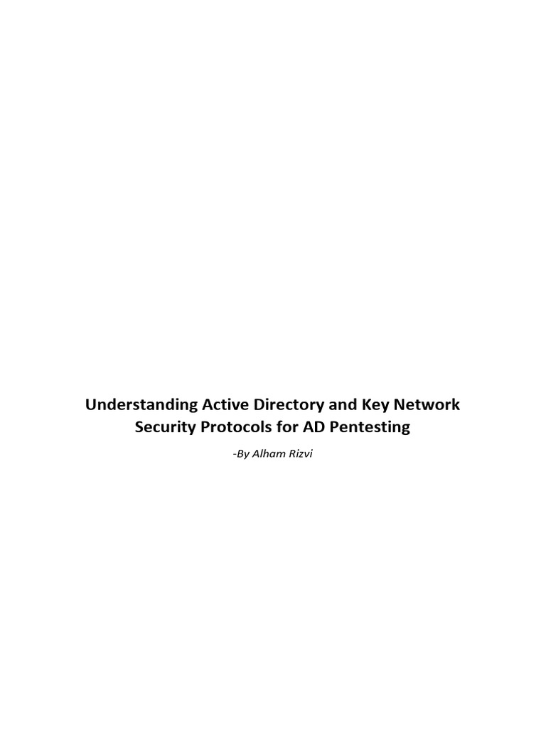 Active Directory Pentesting Guide | PDF | Active Directory | Public Key ...