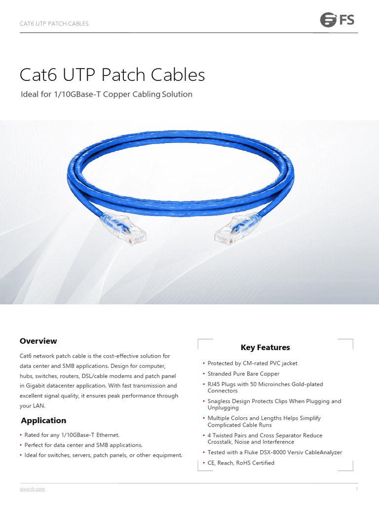 Cat6 Utp Patch Cables 10 | PDF | Electrical Engineering | Electrical ...