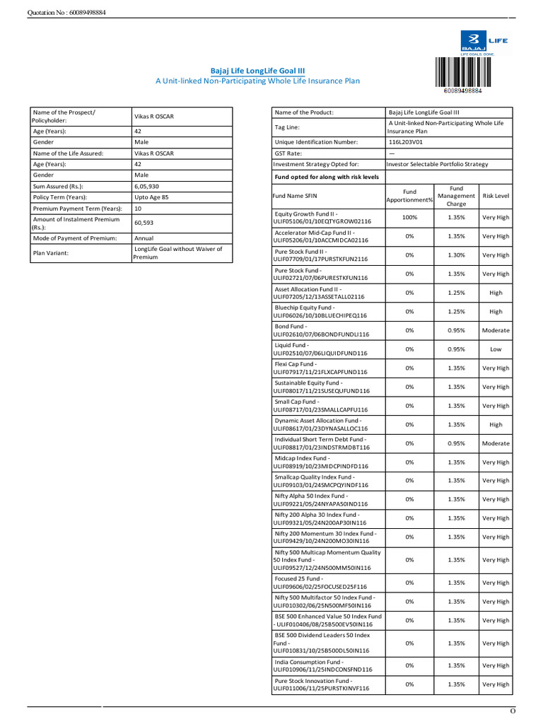 60089498884 | PDF | Insurance | Life Insurance
