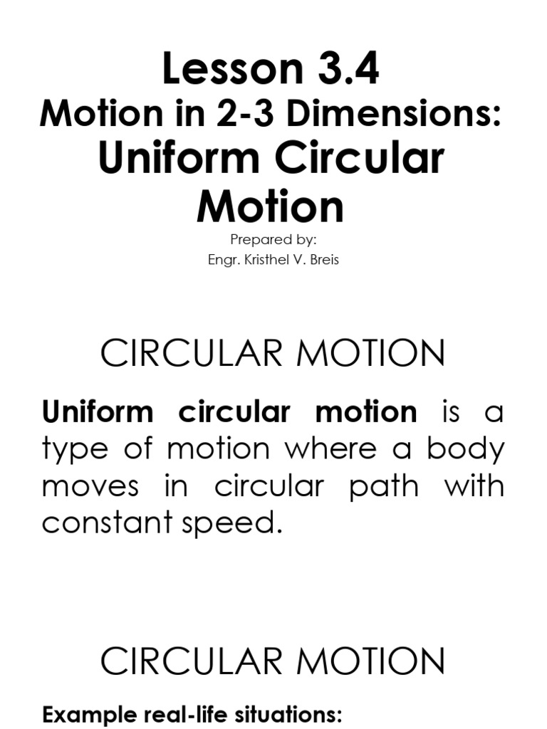 3.4 Circular Motion | PDF | Acceleration | Rotation
