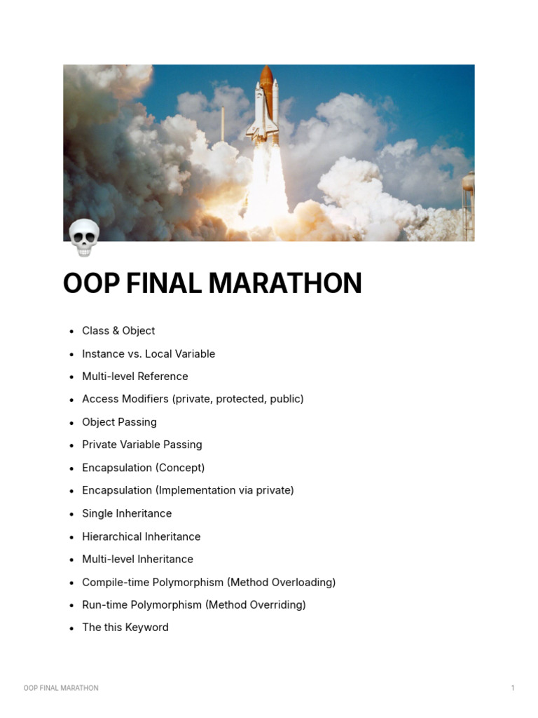 OOP_FINAL_MARATHON | PDF | Method (Computer Programming) | Class ...