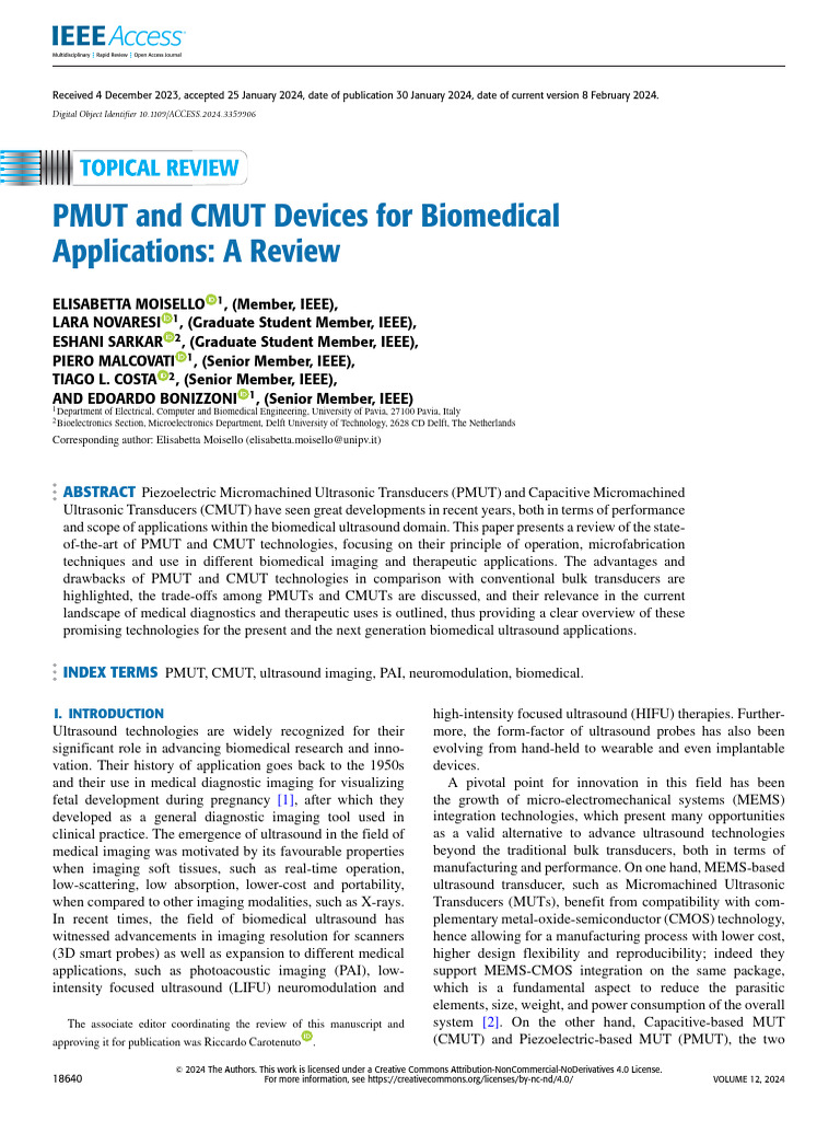 PMUT and CMUT in Biomedical Ultrasound | PDF | Piezoelectricity | Wafer ...