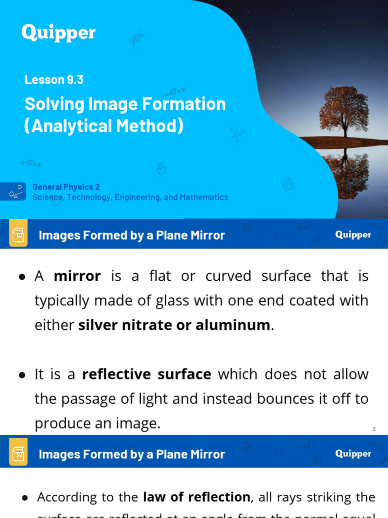 Plane Mirror Image Formation Explained | PDF | Reflection (Physics ...